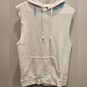 H&M Sleeveless White Hoodie Top